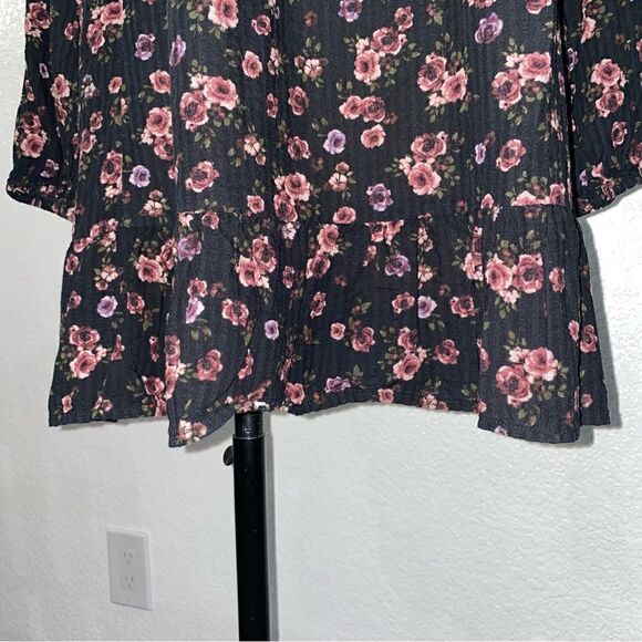 Wild Fable Women's Black And Pink Floral High Neck Long Sleeve Dress Small - Picture 11 of 15